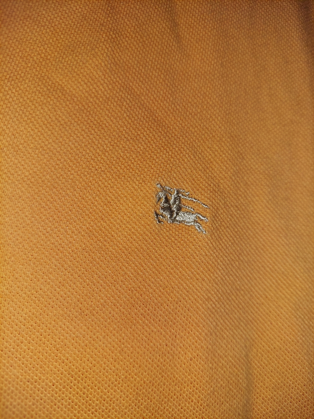 Burberry Orange Polo with Check Trim - Picture 3 of 9